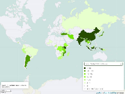 Tee Anbaufläche weltweit 1961-2021